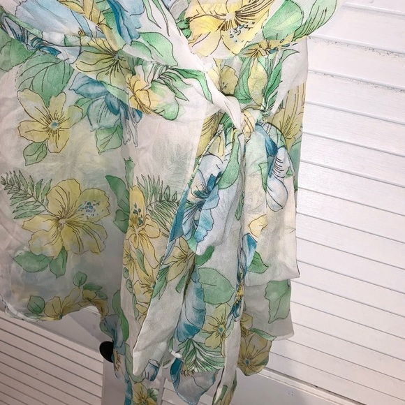 Banana Republic Vintage Floral Silk Cami Yellow and Green Size 2 - Picture 4 of 8